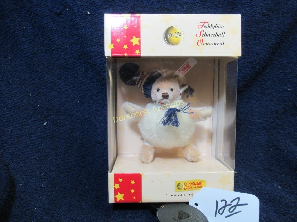 STEIFF CHRISTMAS ORNAMENT TEDDY BEAR #037566