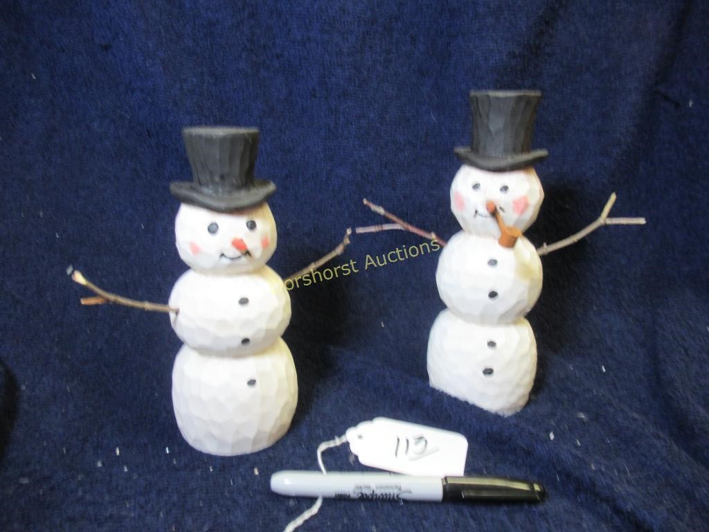 DDW SNOWMEN - WOOD - 8"H (2-ITEMS)