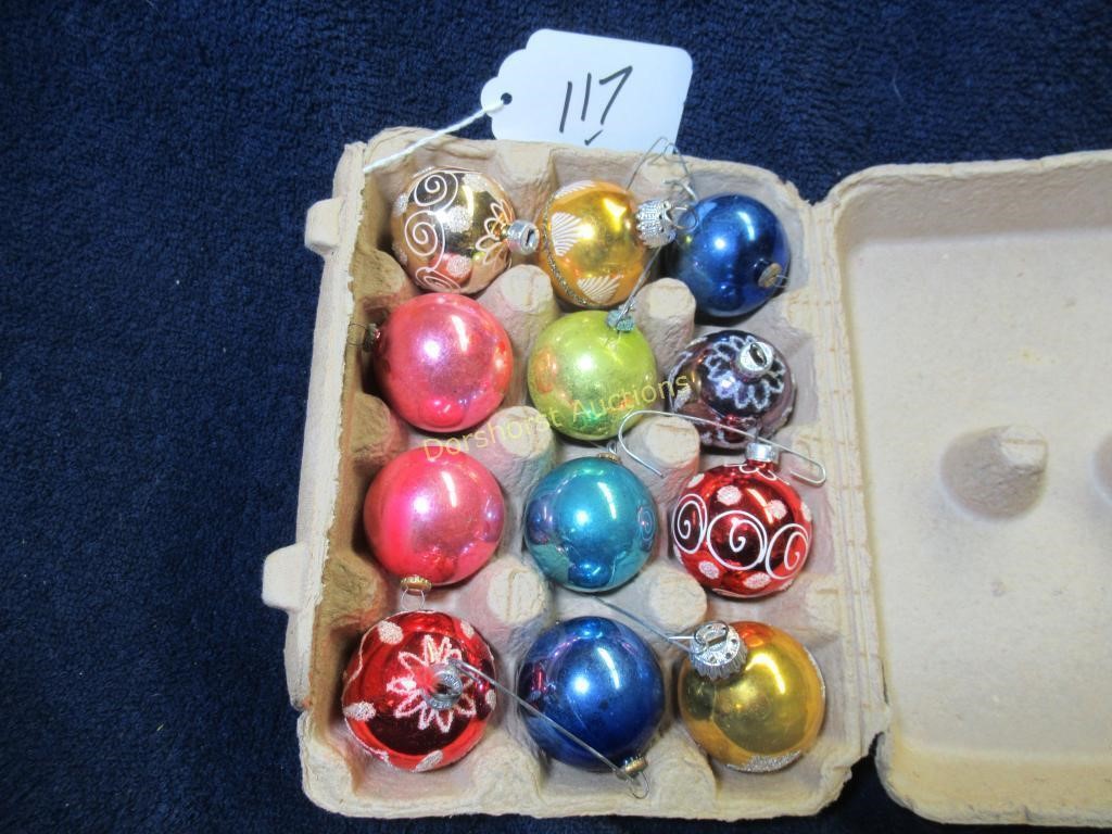 6 WESTERN GERMANY + 6 JAPAN GLASS ORNAMENTS