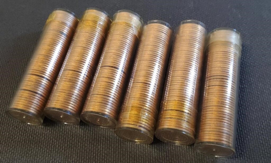 6 Rolls 1960 USA Pennies