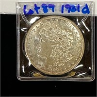 1921 -d Das in Dug Morgan Silver $ Coin