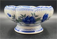 AAA Imports Blue Rose Scalloped Bowl