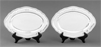 George III Sterling Pair Small Oval Platters,1756