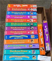 BOX OF DISNEY'S SING ALONG SONGS VHS TAPES