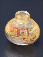 Chinese Reversed Painted Glass Snuff Bottle with