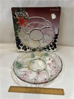 Crystal Divided Platter New in Box
