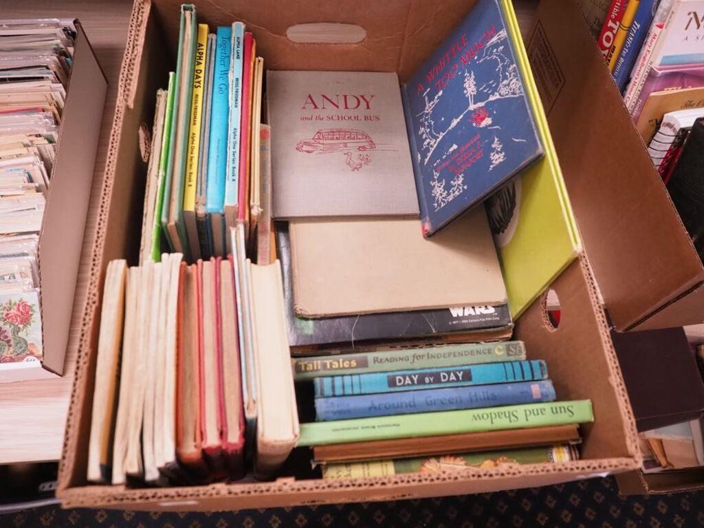 Box of vintage children's books including