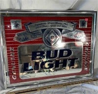 C7)  Bud Light Beer Mirror 25” X 19”
