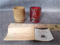 Bob St Clair Glass Toothpick Holders - Elwood IN