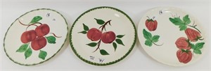 * 3 Plates of Blue Ridge Pottery - Hand-Painted,