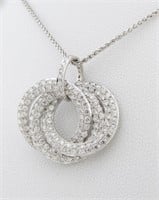 Like New 18K White Gold Diamond Necklace