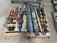 Pallet of Various Hydraulic Cylinders and Hardware