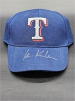Autographed Ian Kinsler Hat in Bubble Protector