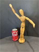 Wooden Jointed Artist's Mannequin w/Stand