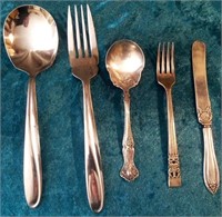 M - VINTAGE FORKS, SPOONS & KNIFE (L84)