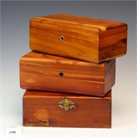 Two vintage Lane Cedar boxes and another box