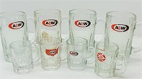 (8) A & W Root-Beer Heavy Glass Mug Collection