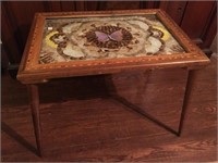 Butterfly Table with inlay wood frame 21x27x21" h