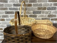 (4) Woven Baskets