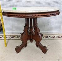36 in round marble top parlor table