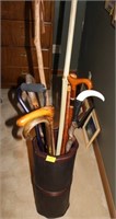 DECORATIVE STAND WITH 9 WALKING STICK/CANES