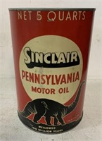 Sinclair Pennsylvania Motor Oil 5 qt. can