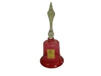 Victorian cranberry art glass bell