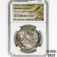 1855SO 50C Chile NGC Shipwreck SS Central America