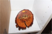 OWL DECORATIVE WOOD SLAB CLOCK