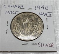 1940 Canada Half Dollar Coin