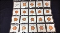 19 Lincoln proof pennies, 1957//1984S.(1178)