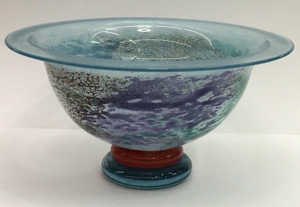 Kosta Boda Art Glass Footed Bowl