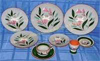 9 Pieces Stangl Pink Lily Pattern