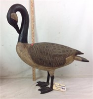 Large vintage hand carved goose decoy