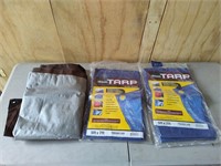 2 - New 5x7 Tarps & 1 - Used