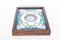 Vtg Regency Art Unlimited Stained Glass Clock