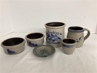 Rowe Pottery Mug, Bowls, Open Canister, Coaster