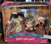 NOS 1998 HOLIDAY SISTERS BARBIE KELLY STACIE DOLLS