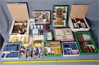 Vintage Doll House Furniture and People