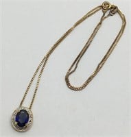 Sterling Silver Necklace & Diamond Pendant