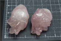2, Large Dendritic Rose Quartz Anatomical Hearts