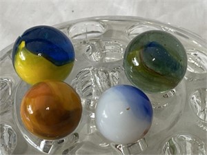 Lot of 4 Assorted Size Marbles