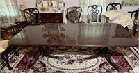 Mahogany Banded Dining Table- Perfect Condition