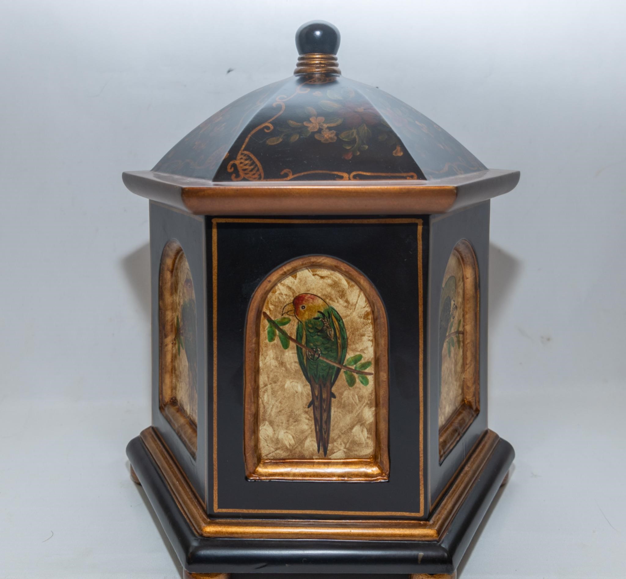 Decorative bird-themed tabletop box