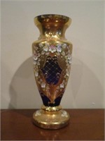 Czech Bohemian Egermann Gold High enamel vase