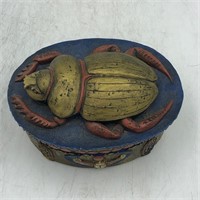 EGYPTIAN MOTIF BOX WITH SCARAB