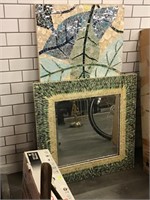 Mosaic Inlaid Mirror and Mosaic Panel from High