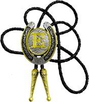 Moranse Upgrate Bolo Tie Golden Initial Letter