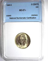 1944-S Nickel MS67+ LISTS FOR $135