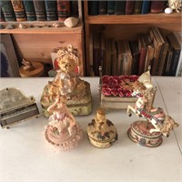 Lot of Mixed Figural Boxes & Music Boxes